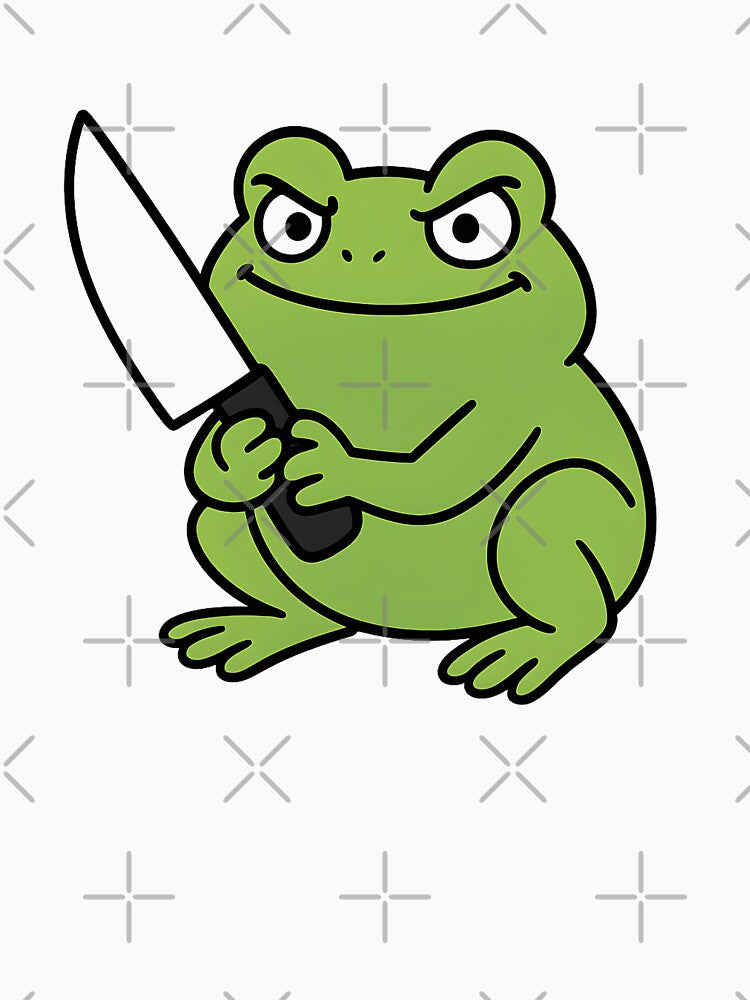 Frog with a Knife Meme Funny desgin by StickyGuys T-Shirts, Hoodie, Sweatshirt | BlankRebels.com (Image 3)