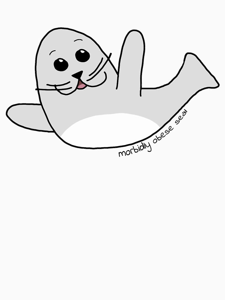 morbidly obese seal illustration tee by moseal