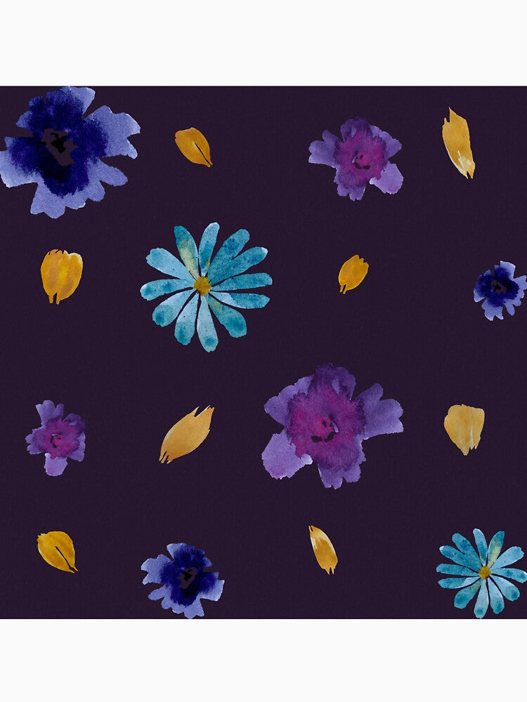 Viola daisy peony petal violet pattern watercolor by Yana Mustafina | Boho Soulful Designs T-Shirts, Hoodie,... (Image 3)