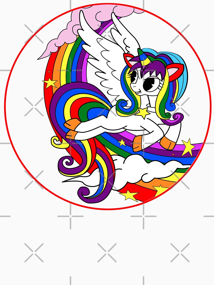 Cute Big Eyed Rainbow Unicorn Girl by StickerArtwork T-Shirts, Hoodie, Sweatshirt | BlankRebels.com (Image 2)