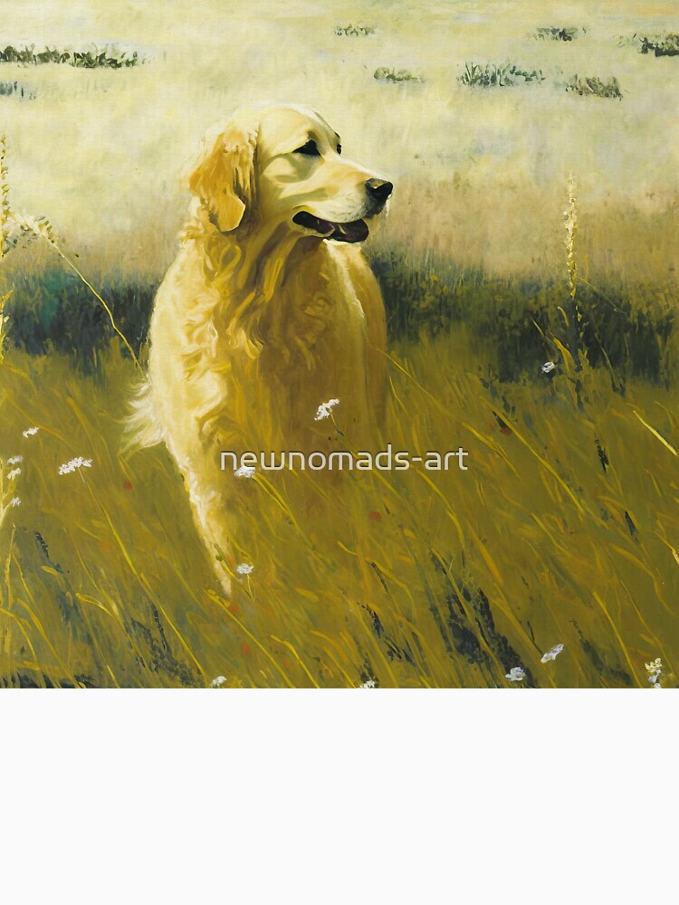 Golden Retriever in a Field with Wildflowers by newnomads-art T-Shirts, Hoodie, Sweatshirt | BlankRebels.com (Image 3)