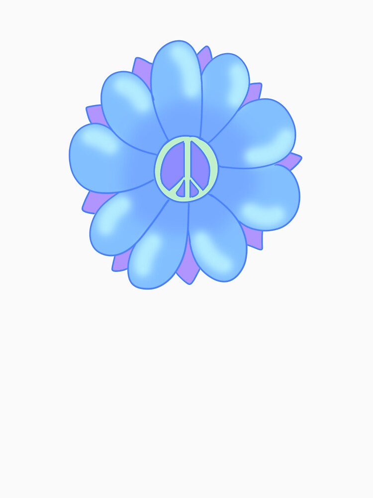 Peace Flower (blue) by gross-girl99 T-Shirts, Hoodie, Sweatshirt | BlankRebels.com (Image 3)