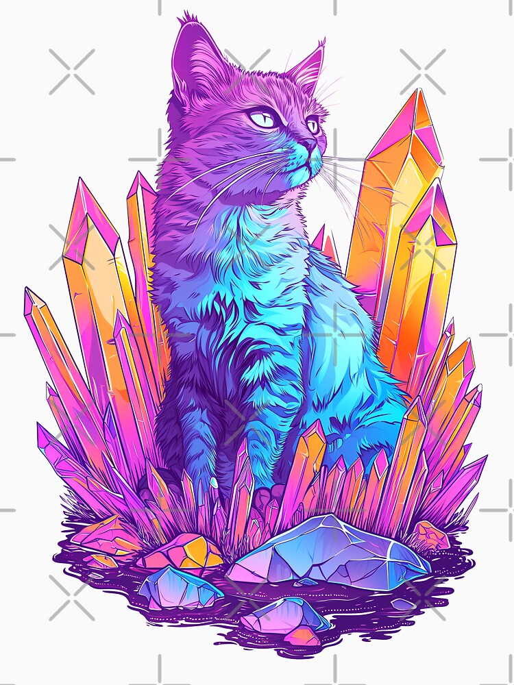 Cat with Crystals by Darmoks-Geeks T-Shirts, Hoodie, Sweatshirt | BlankRebels.com (Image 3)