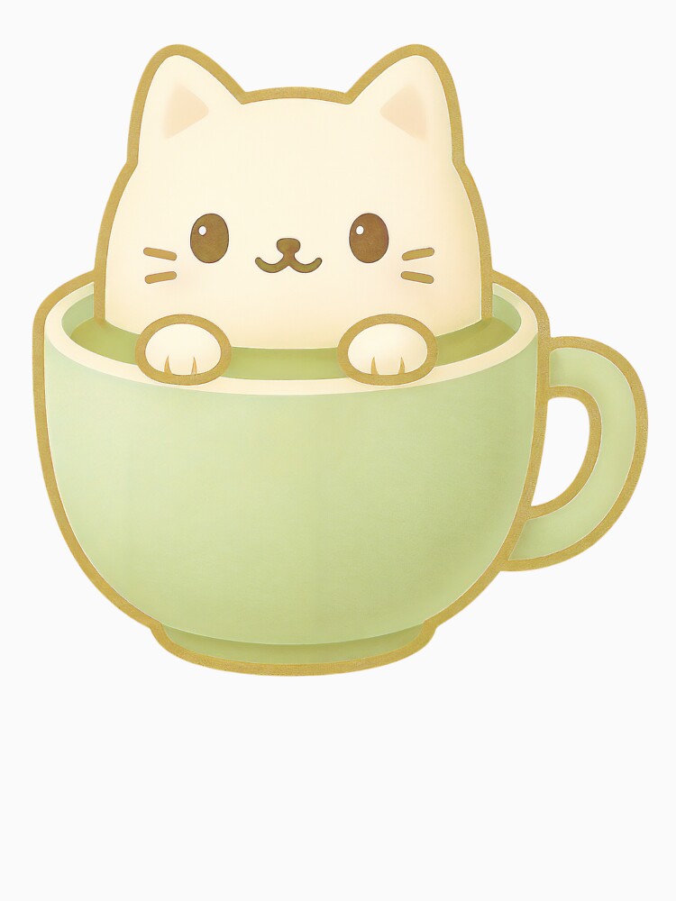 Cute Matcha Cup Cat – Pastel Kawaii Tea Sticker by Creative88Art T-Shirts, Hoodie, Sweatshirt | BlankRebels.com (Image 3)