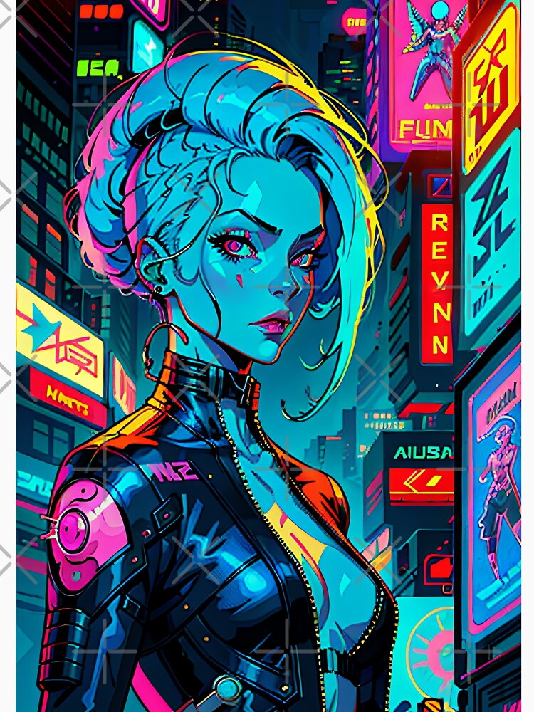 Stylish cyberpunk girl by Viesii