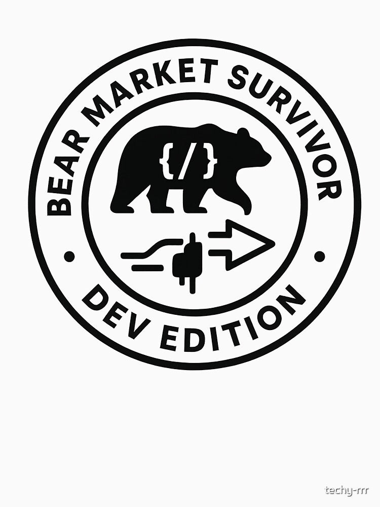 Bear Market Survivor — Dev Edition Minimal Badge by techy-rrr T-Shirts, Hoodie, Sweatshirt | BlankRebels.com (Image 3)