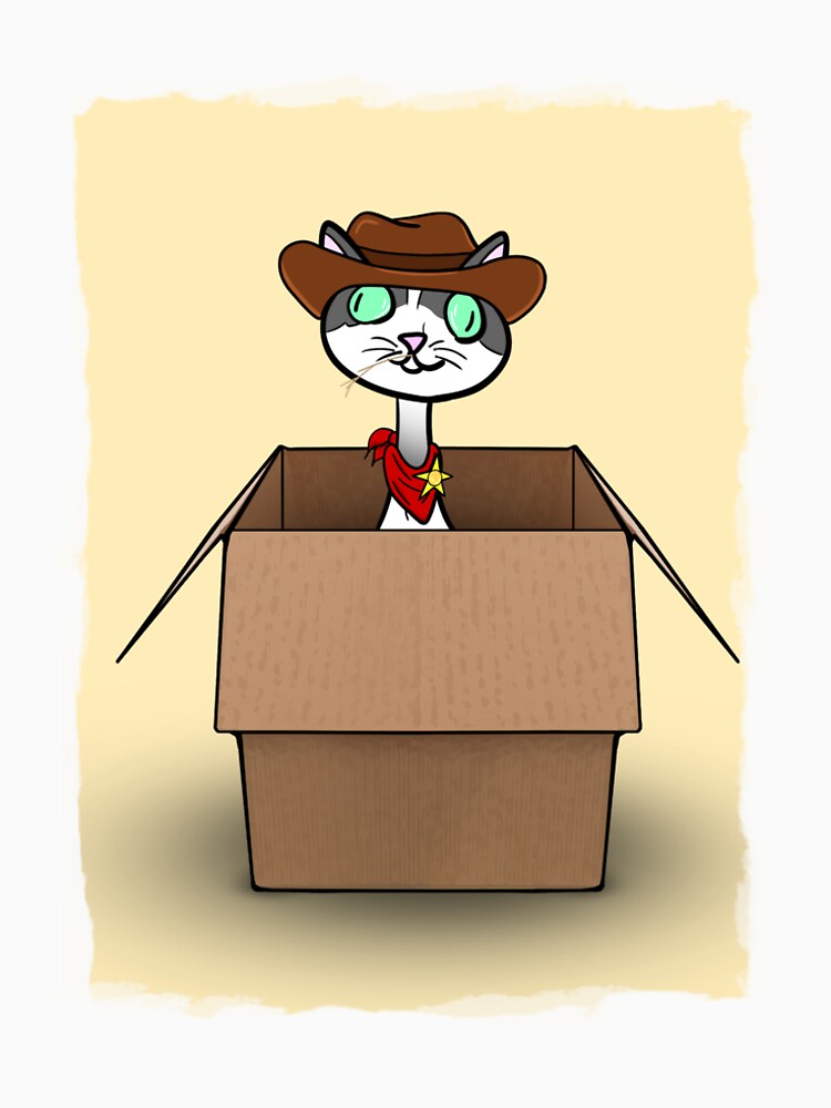 cowboy sheriff cat in box by kon7 T-Shirts, Hoodie, Sweatshirt | BlankRebels.com (Image 2)