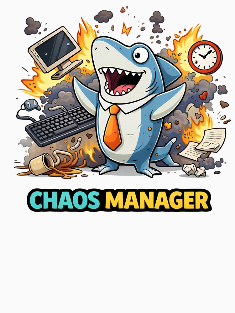 Chaos Manager Funny Shark Office Meme by the-dovlat