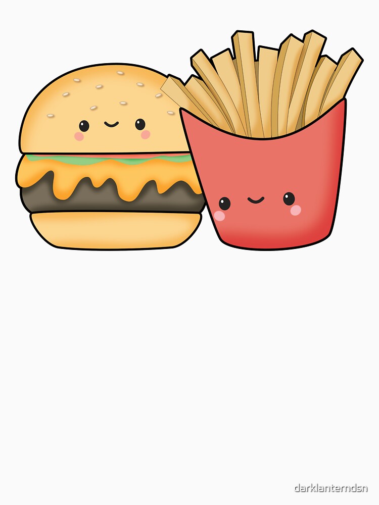 Kawaii Burger and Fries by darklanterndsn T-Shirts, Hoodie, Sweatshirt | BlankRebels.com (Image 3)