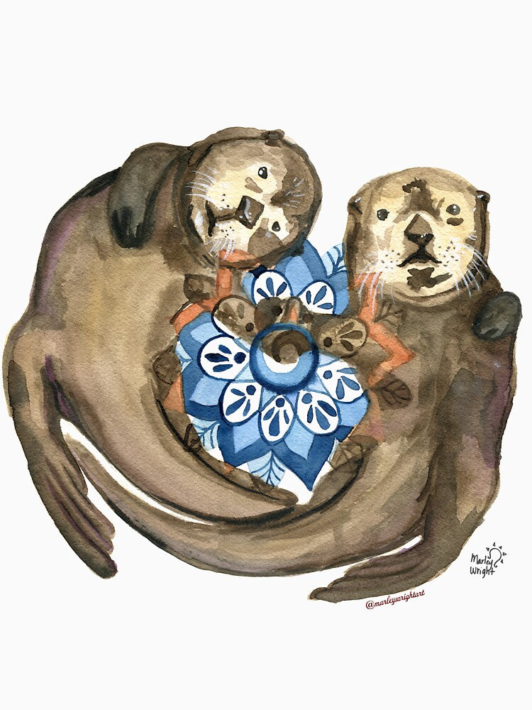 Two Otters by marleywrightart T-Shirts, Hoodie, Sweatshirt | BlankRebels.com (Image 3)