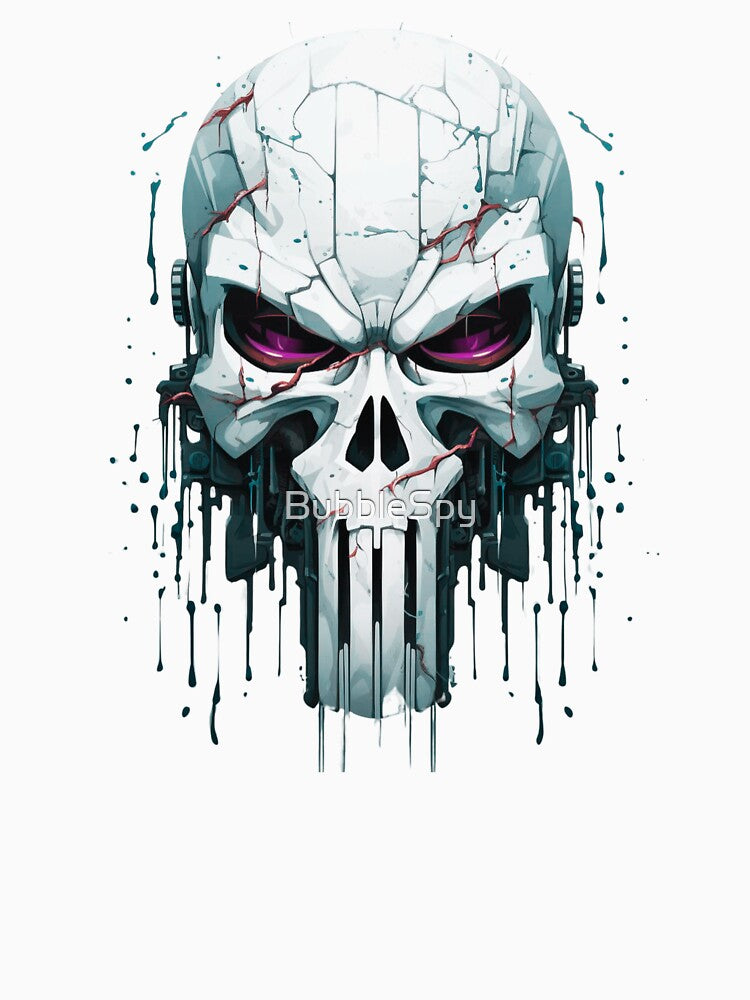 Skull Head with Red Eyes – Dark and Intense Skull Design by BubbleSpy T-Shirts, Hoodie, Sweatshirt (Image 3)