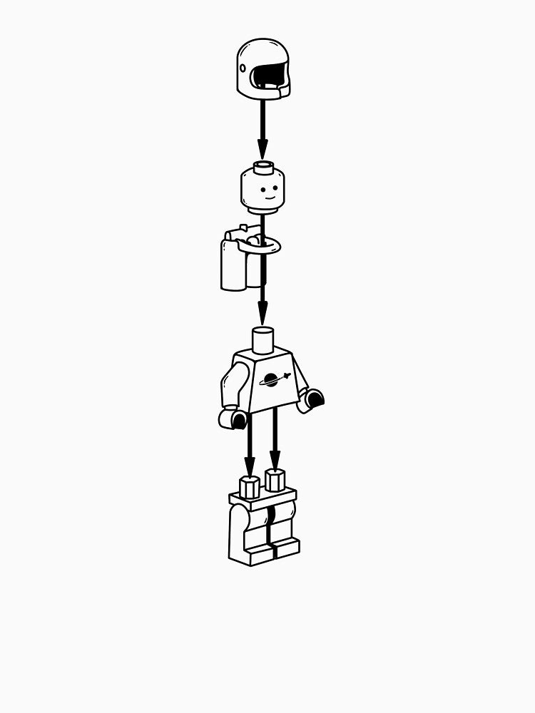 Brick Spaceman Instructions Minimalist Art T-Shirts, Hoodie, Sweatshirt
