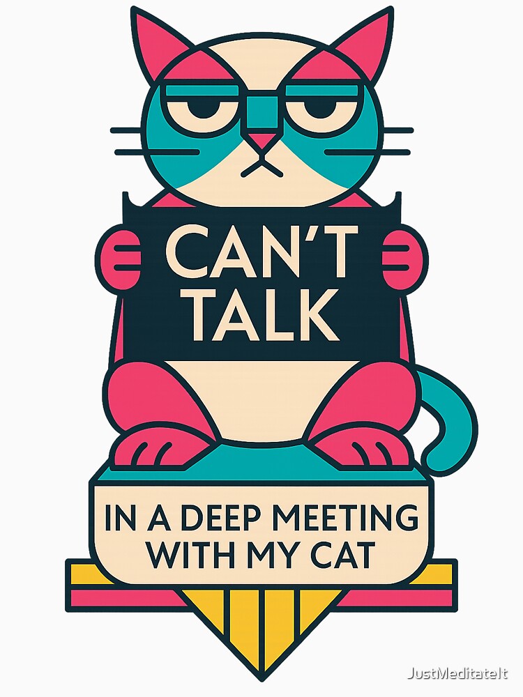 Can't talk. In a deep meeting with my cat! – Funny T-Shirt and Hoodie for Cat Lovers – Perfect Gift for... (Image 3)
