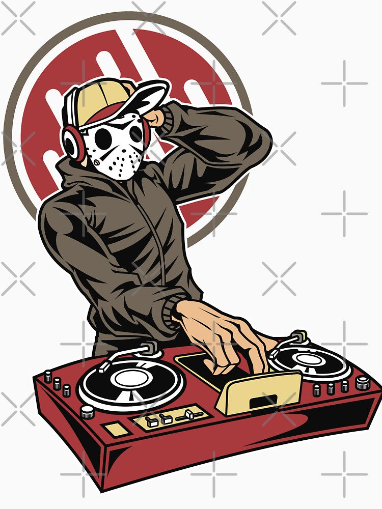 DJ in mask playing on mixer on white by coffeeapparel T-Shirts, Hoodie, Sweatshirt | BlankRebels.com (Image 3)
