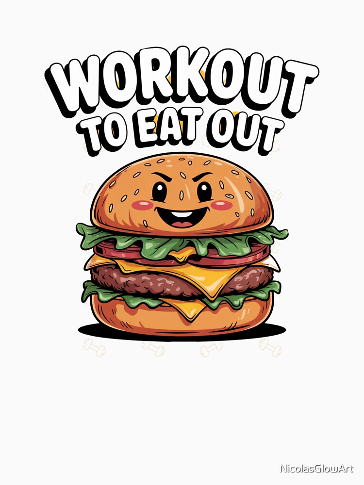 Workout To Eat Out | T-Shirt by NicolasGlowArt Hoodie, Sweatshirt | BlankRebels.com (Image 3)