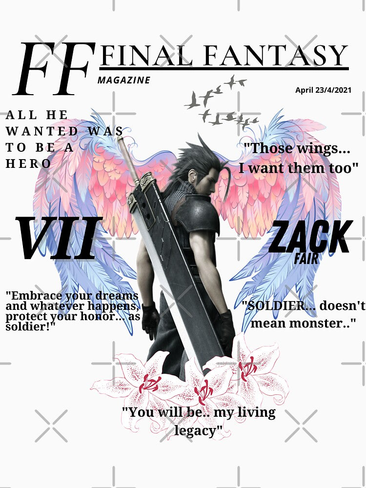 Zack fair FF7 magazine by Gabrielaxel300 T-Shirts, Hoodie, Sweatshirt | BlankRebels.com (Image 3)