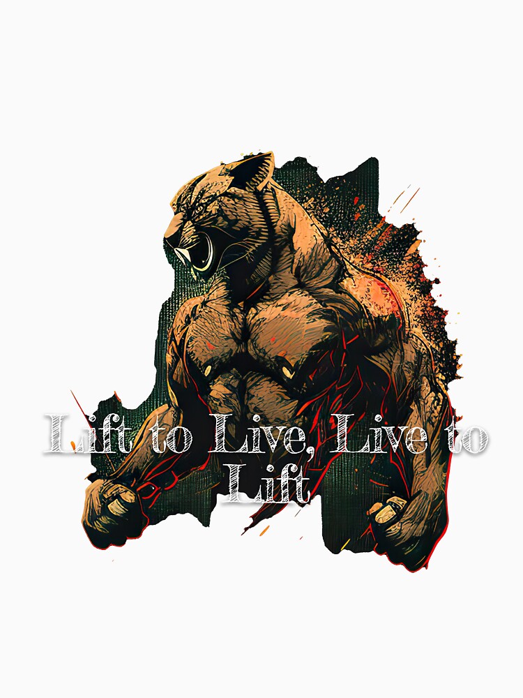 Lift to Live, Live to Lift Bodybuilding Fitness Gym Workout Exercise Merch Print Design by tengamerx T-Shirts,... (Image 3)