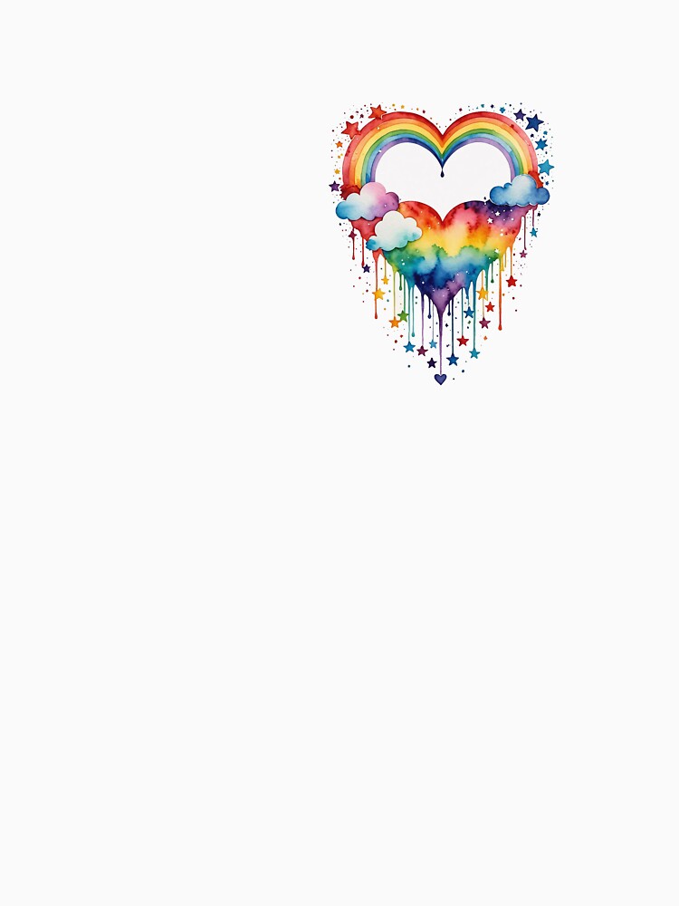 Drippy Rainbow Heart and Stars Confetti and Clouds Hug by Zencookie T-Shirts, Hoodie, Sweatshirt | BlankRebels.com (Image 3)