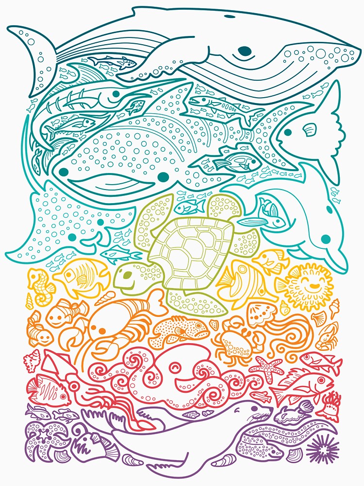 Aquatic Spectrum : Outline by Wayne Minnis T-Shirts, Hoodie, Sweatshirt | BlankRebels.com (Image 3)