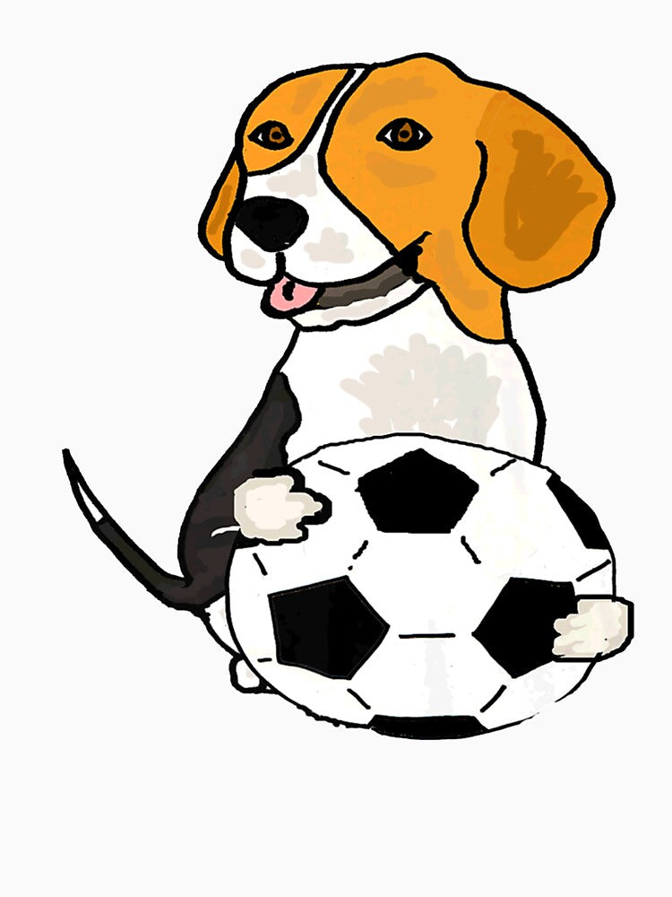 Beagle dog with soccer ball by GaspyWear