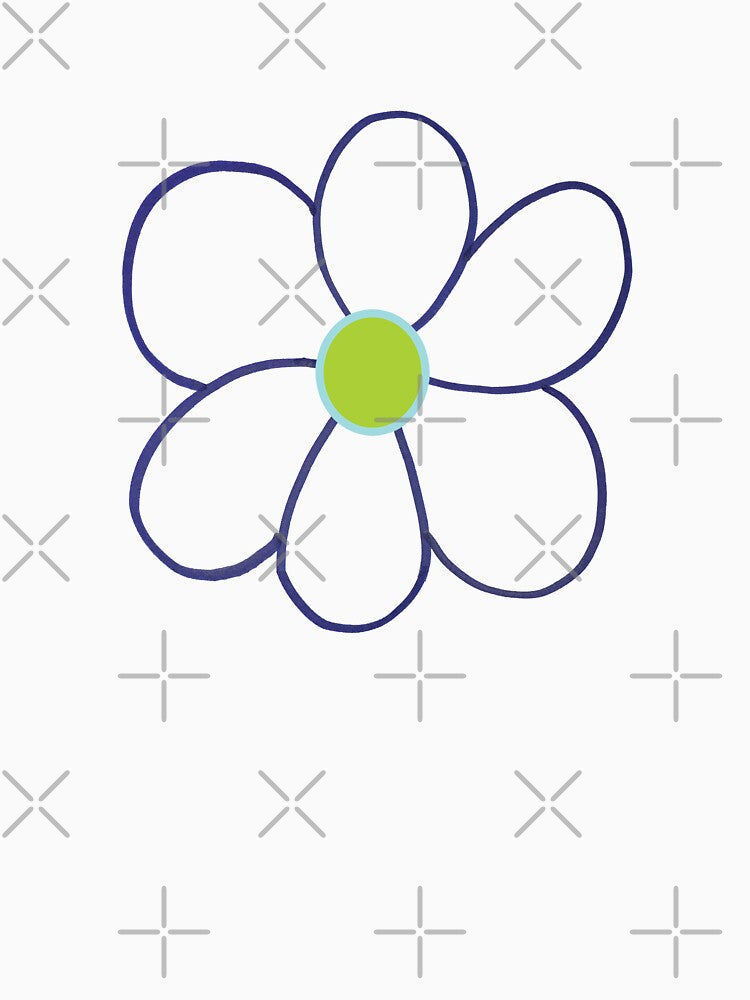 Big Simple Six Petal Flower in Blue and Green by BelindaFuller T-Shirts, Hoodie, Sweatshirt | BlankRebels.com (Image 3)