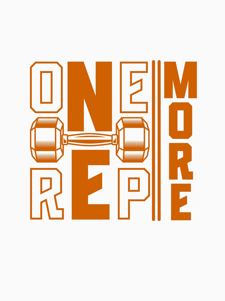 One More Rep - Vintage Orange Gym Motivation Barbell Graphic by Abaseen T-Shirts, Hoodie, Sweatshirt (Image 3)