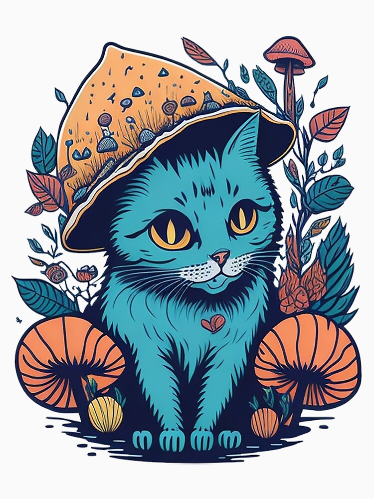 cottagecore aesthetic cat with mushroom by PopPizzazz T-Shirts, Hoodie, Sweatshirt | BlankRebels.com (Image 3)