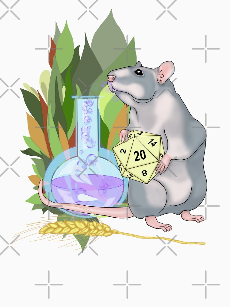 Rat with a magic potion. Critical Hit. Nat 20 by KateQR T-Shirts, Hoodie, Sweatshirt | BlankRebels.com (Image 3)