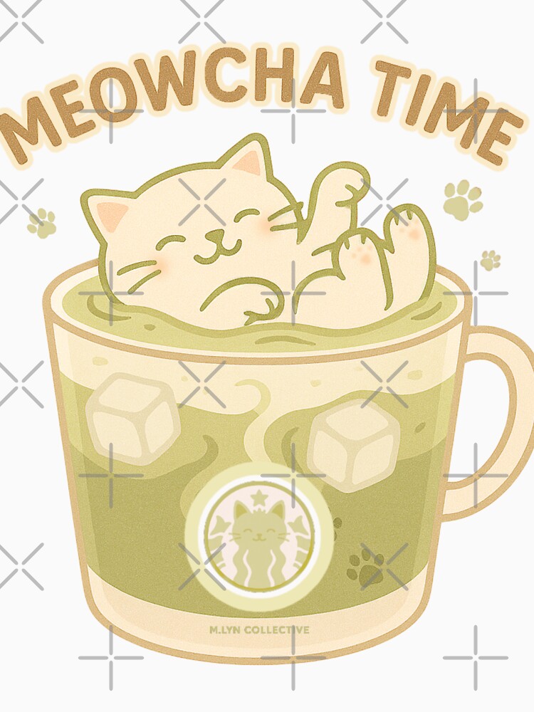 Meowcha Time – Relaxing Cat in Iced Matcha by MLynCollective T-Shirts, Hoodie, Sweatshirt | BlankRebels.com (Image 3)