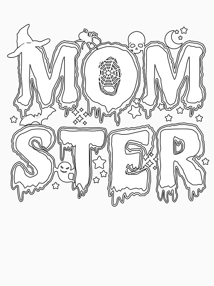 MOMSTER Halloween t-shirt, Halloween shirt for mom, Halloween gift for mom, Mom life, white with black by... (Image 3)