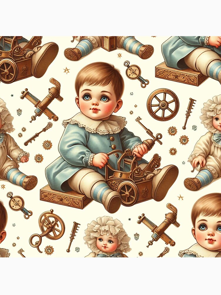 Seamless Pattern Cute Doll Vintage by ngam T-Shirts, Hoodie, Sweatshirt | BlankRebels.com (Image 3)