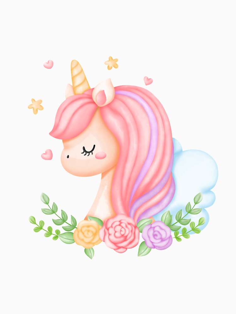 Sleeping Unicorn Beautiful Pastel Rose Flowers by Simplyy  Unique T-Shirts, Hoodie, Sweatshirt | BlankRebels.com (Image 3)