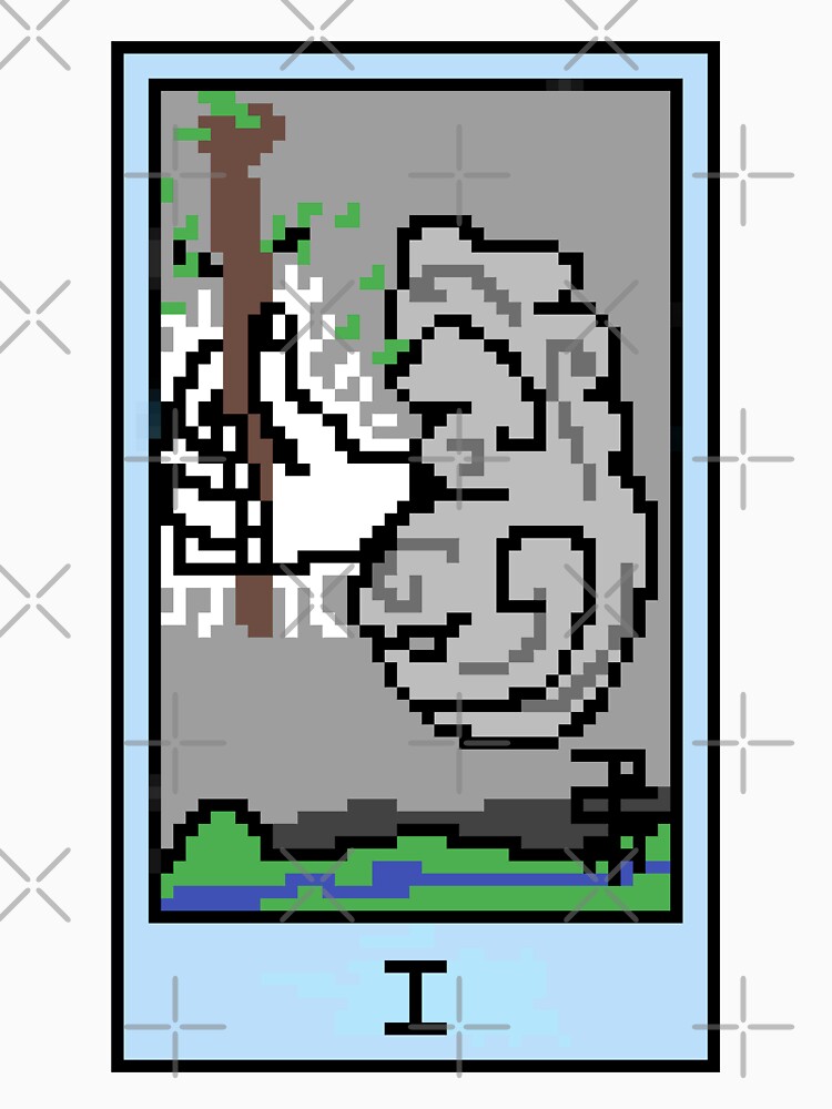 Wait, is this pixel art tarot? Yellow - Minor Arcana 'Ace of Wands' (Design for T-shirt, stickers and other... (Image 3)