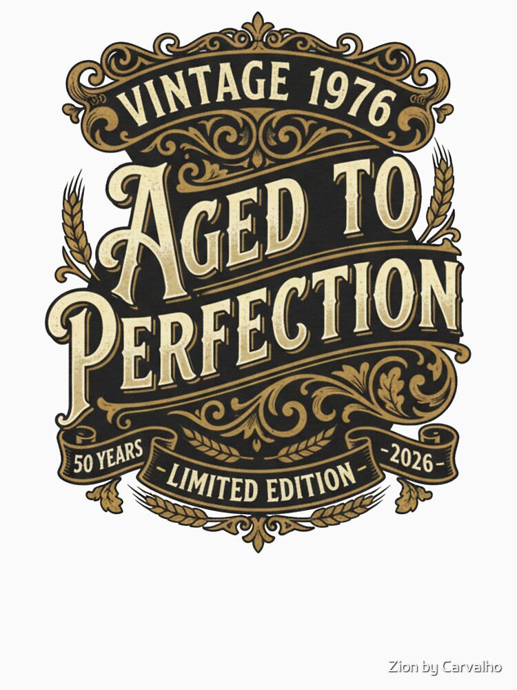 Vintage 1976 50th Birthday Shirt, Aged to Perfection 2026 Gift, 50 Years Old Tee, Retro Birthday Party Shirt for Men Women by Zion by Carvalho