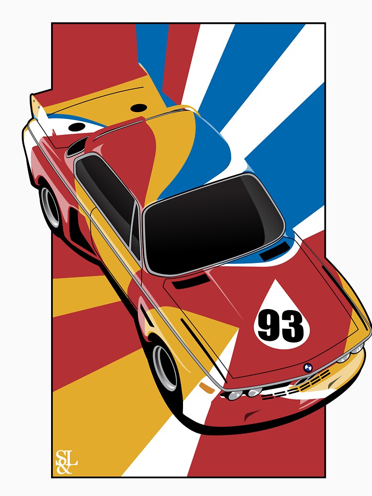 1975 E9 3.0 CSL Art Car by Sweaty-and-Loud T-Shirts, Hoodie, Sweatshirt | BlankRebels.com (Image 3)