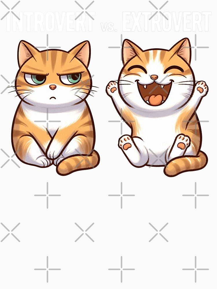 Introvert vs. Extrovert Funny Cat by williebizmerch