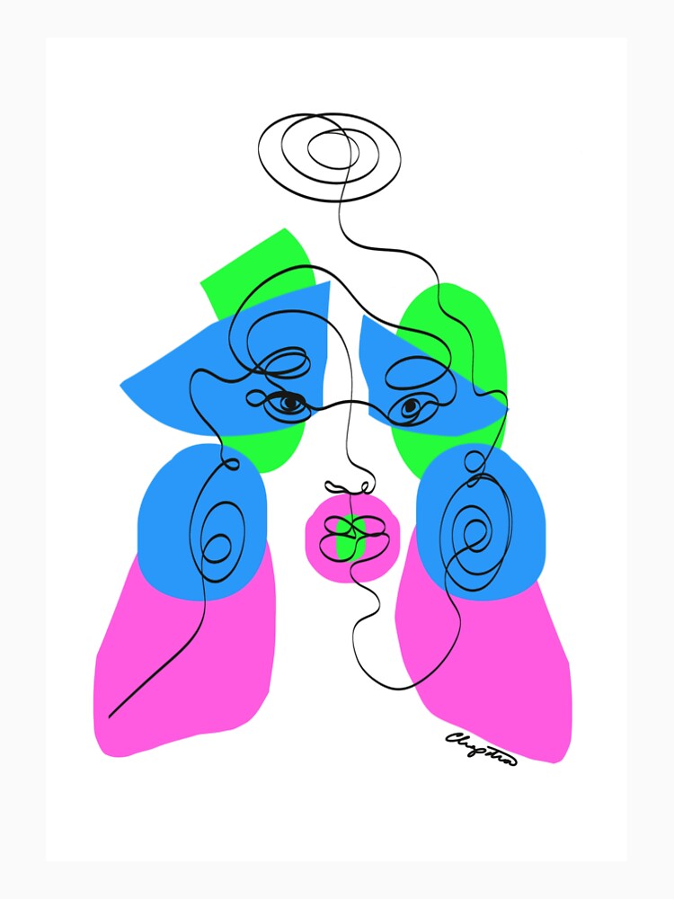 Face Line Art - Colors by VivartDesigns T-Shirts, Hoodie, Sweatshirt | BlankRebels.com (Image 2)