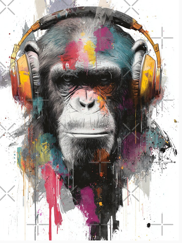 DJ Monkey Business Ape With Gold Headphones by GrinGalore T-Shirts, Hoodie, Sweatshirt | BlankRebels.com (Image 3)