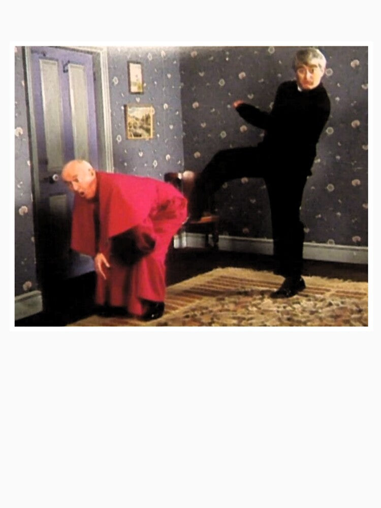 Father Ted Framed Picture Bishop Brennan Being Kicked Up Arse T-Shirts, Hoodie, Sweatshirt