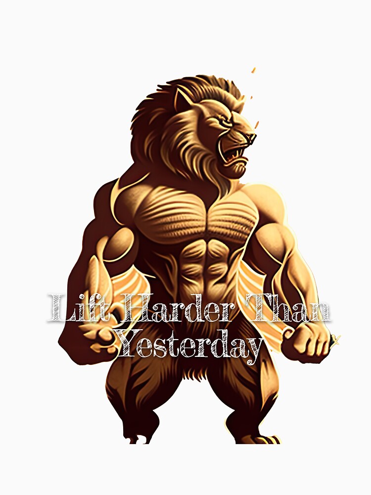 Lift Harder Than YesterdayDesignBodybuilding Fitness Gym Workout Exercise Merch Print Design by tengamerx... (Image 3)