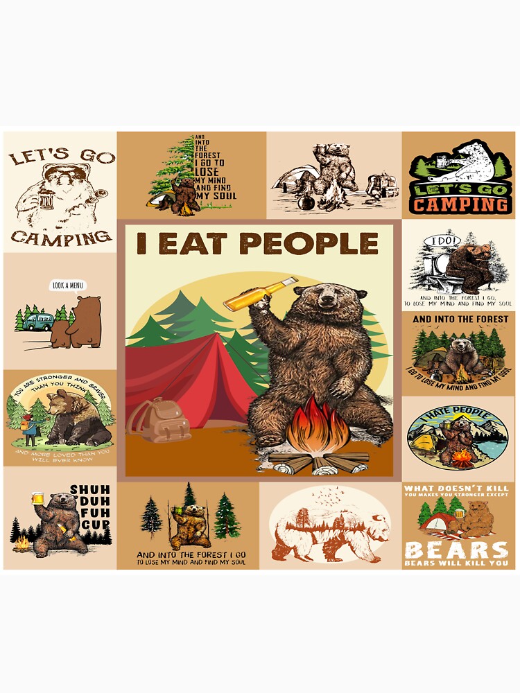 Camping Bear - I Eat People by SweetPea49 T-Shirts, Hoodie, Sweatshirt | BlankRebels.com (Image 3)