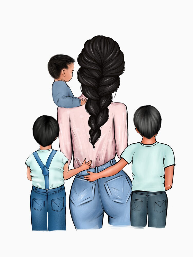 Mother with 3 sons by anhelinaart T-Shirts, Hoodie, Sweatshirt | BlankRebels.com (Image 3)