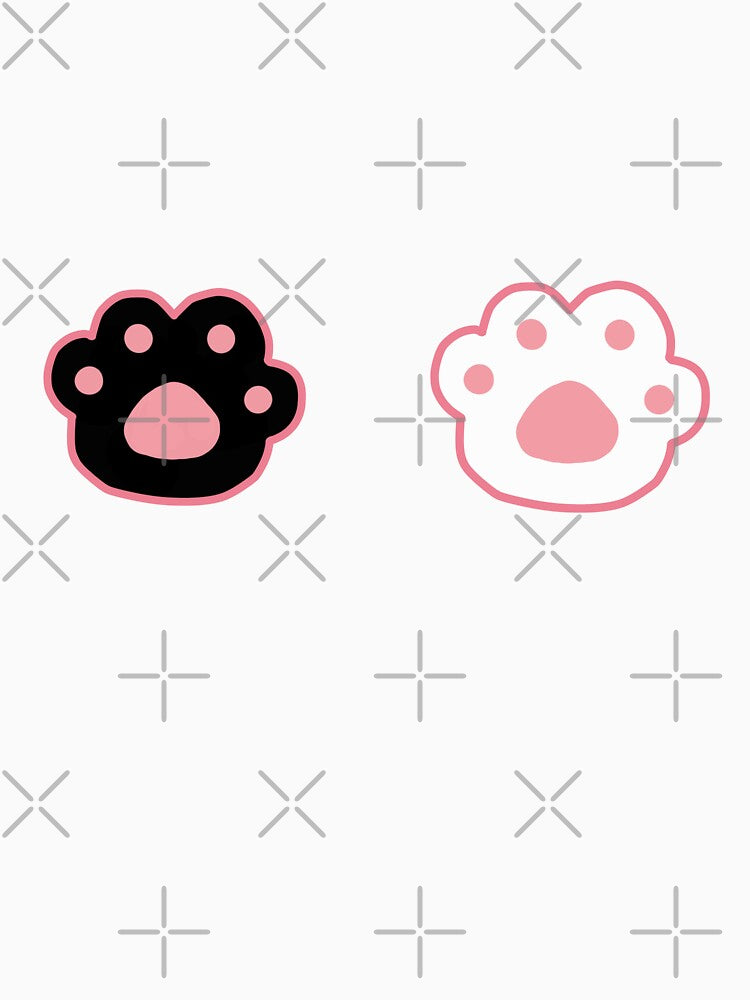 2 kawaii black and white cat paws by My little sweet shop