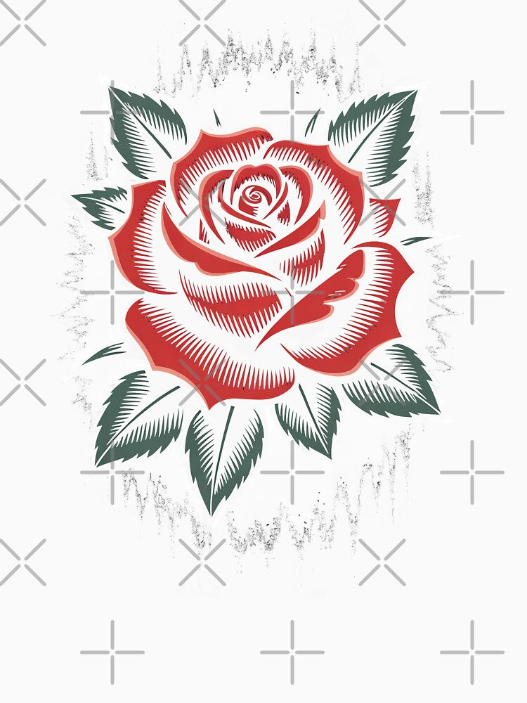 Grunge Rose Full Bloom Tattoo Art Gothic Floral by Say It With Ink