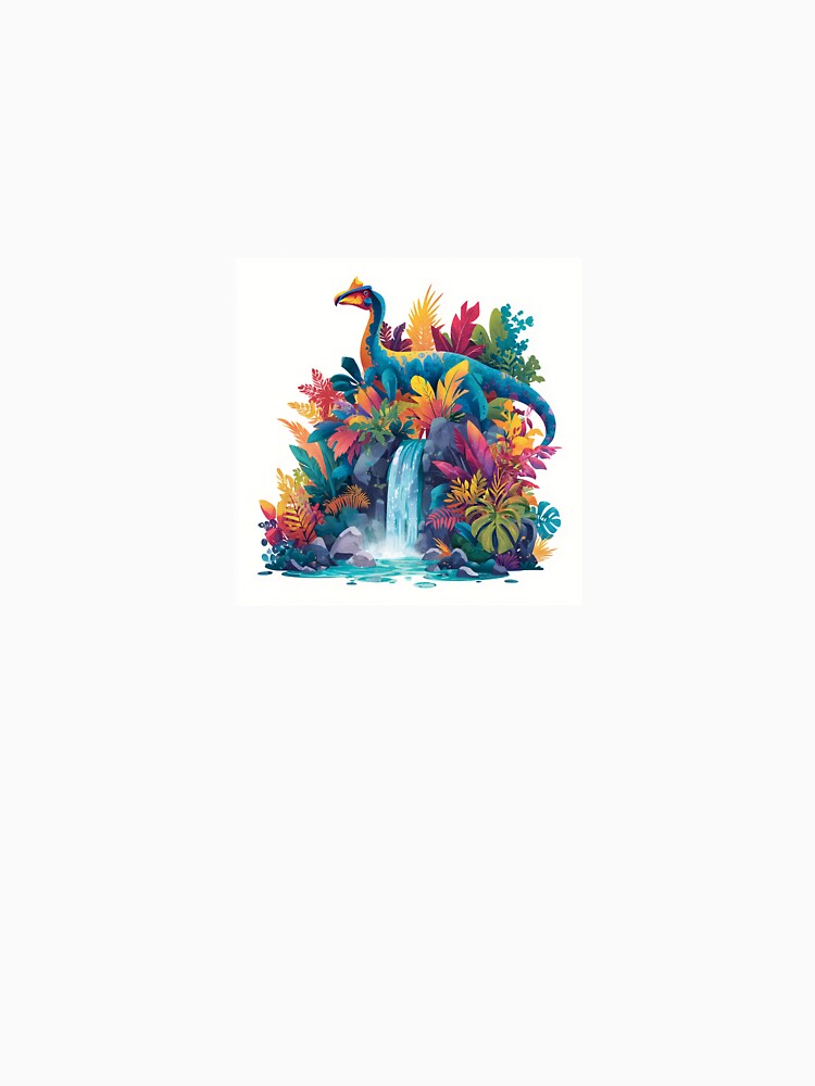 Parasaurolophus Overlooking Jungle Waterfall by Bambear T-Shirts, Hoodie, Sweatshirt | BlankRebels.com (Image 3)