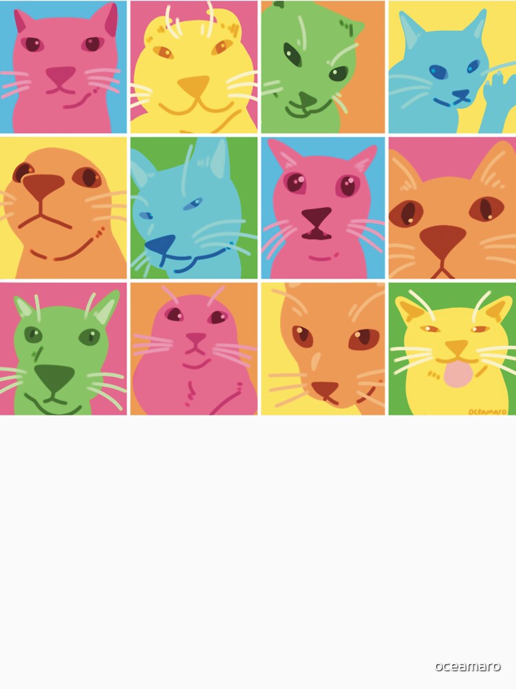 colorful meme cat squares by oceamaro T-Shirts, Hoodie, Sweatshirt | BlankRebels.com (Image 2)