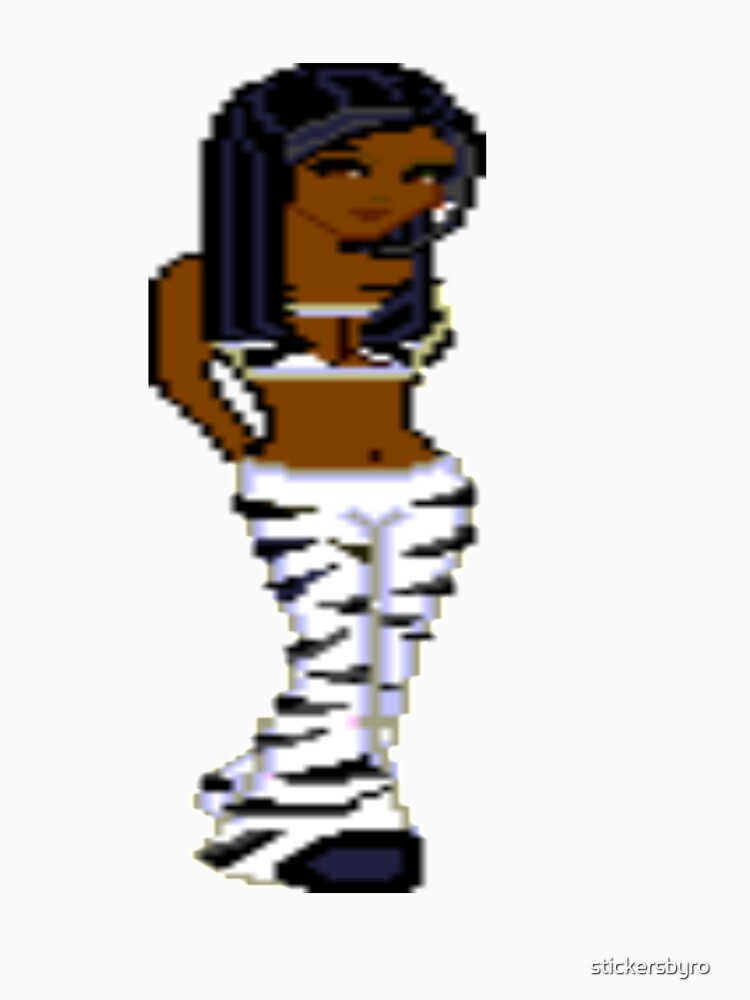 dollz mania pixelated doll 2000s black hair pretty girl by stickersbyro ☆ T-Shirts, Hoodie, Sweatshirt (Image 3)