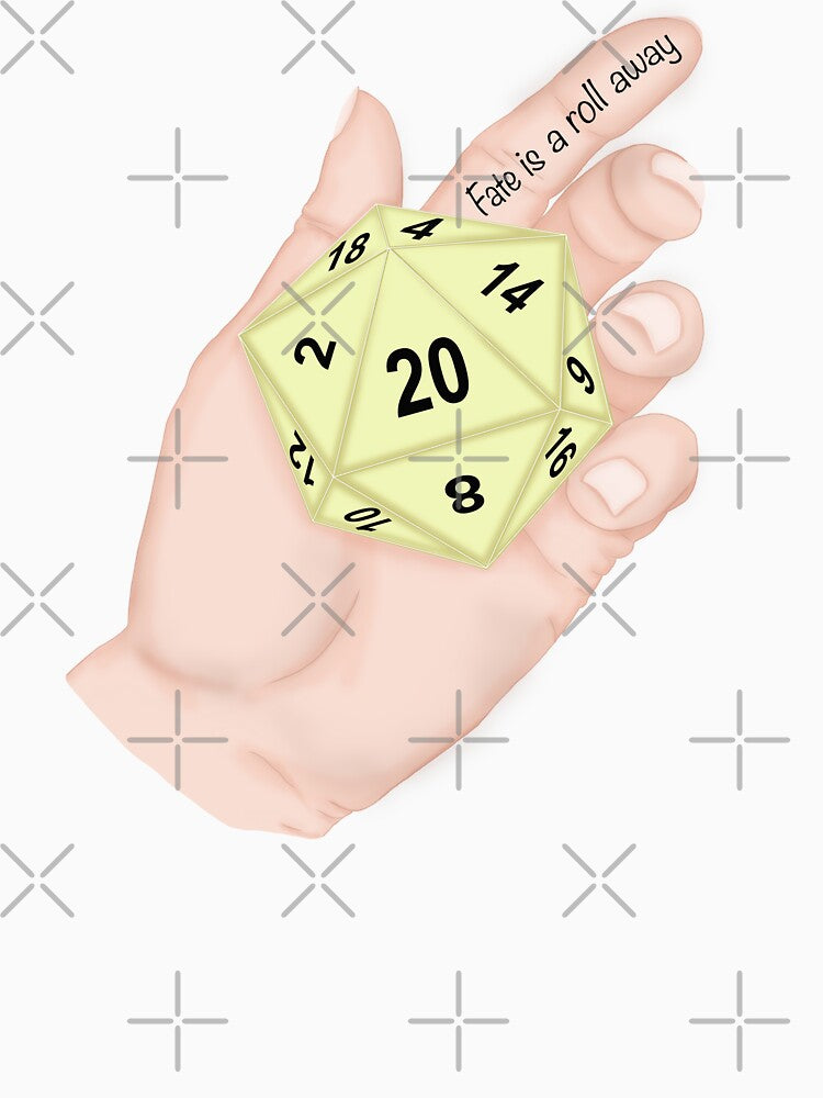 D20. Fate is a roll away. Critical Hit. Hands by KateQR T-Shirts, Hoodie, Sweatshirt | BlankRebels.com (Image 3)