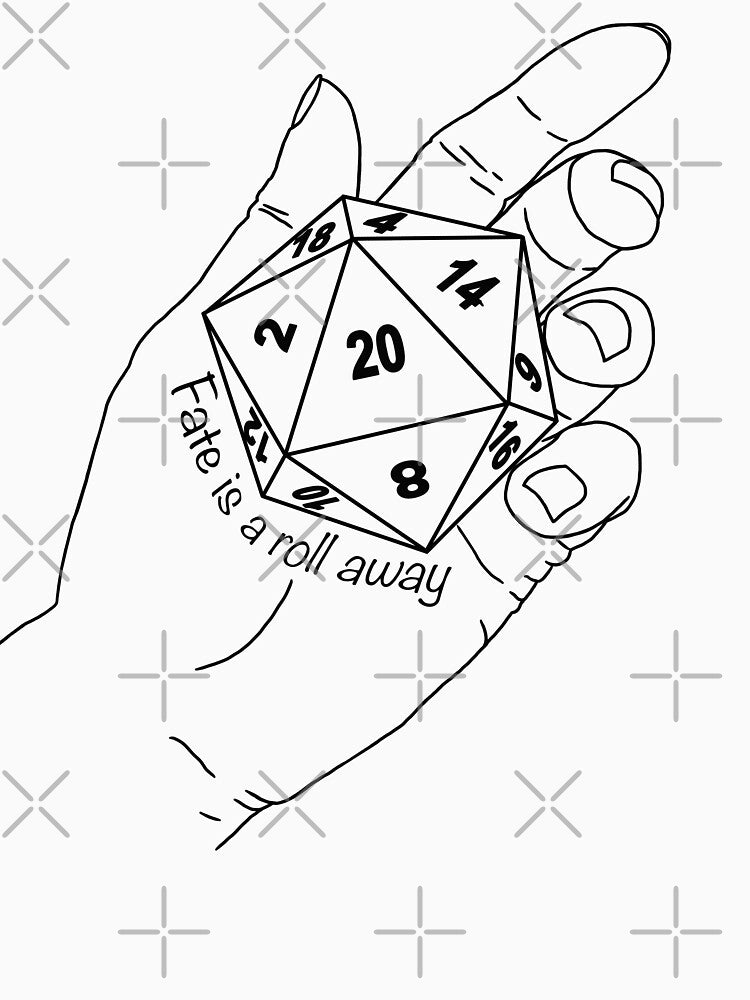 Critical Hit. Fate is a roll away. D20. Hands by KateQR T-Shirts, Hoodie, Sweatshirt | BlankRebels.com (Image 3)