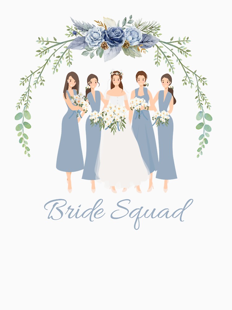 bride squad floral elegant by mariana83 T-Shirts, Hoodie, Sweatshirt | BlankRebels.com (Image 3)